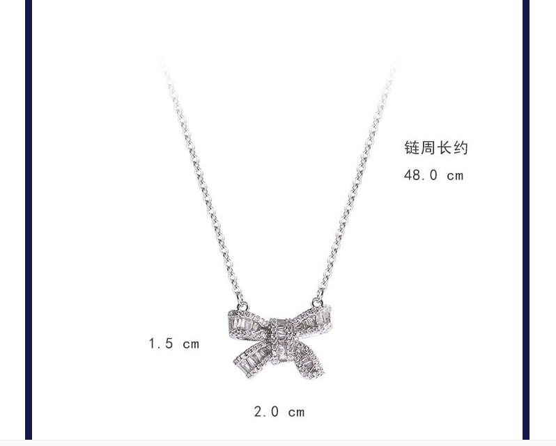 Bow Knot Necklace Pendant Design Sense Of Light Luxury Suit Clavicle Chain Zircon Necklace Wholesale display picture 9