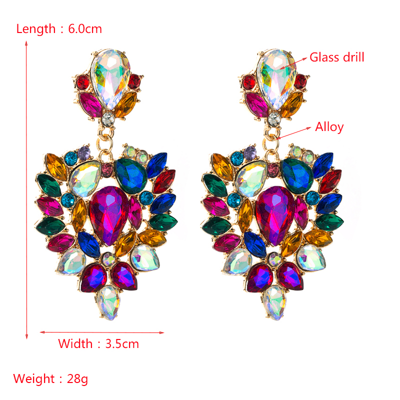 Fashion Alloy Color Rhinestone Full Diamond Geometric Earrings display picture 1