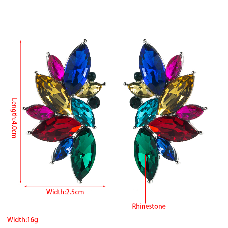 Geometric Flower Alloy Diamond-studded Rhinestone Full Diamond Earrings display picture 1