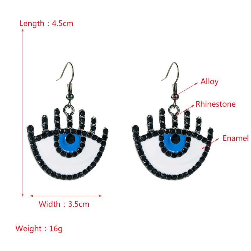 Creative Fashion Alloy Drop Oil Diamond Eyes Earrings display picture 1