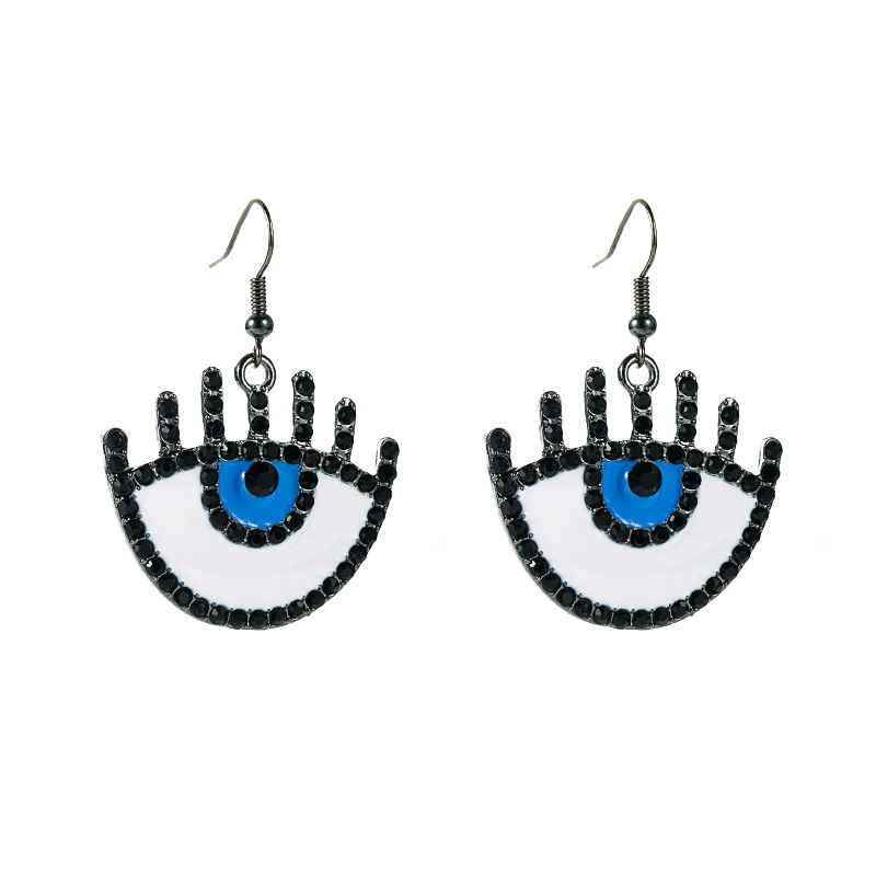 Creative Fashion Alloy Drop Oil Diamond Eyes Earrings display picture 2