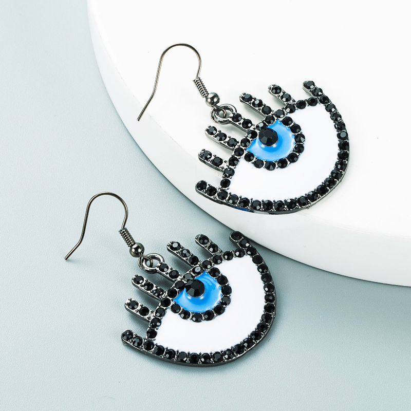 Creative Fashion Alloy Drop Oil Diamond Eyes Earrings display picture 4
