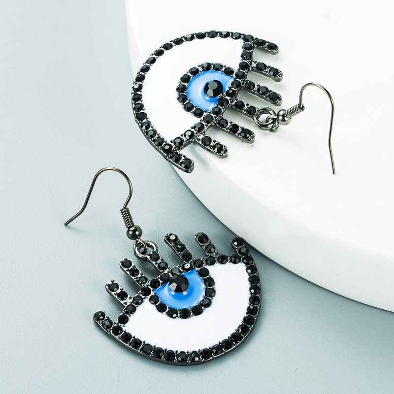 Creative Fashion Alloy Drop Oil Diamond Eyes Earrings display picture 6
