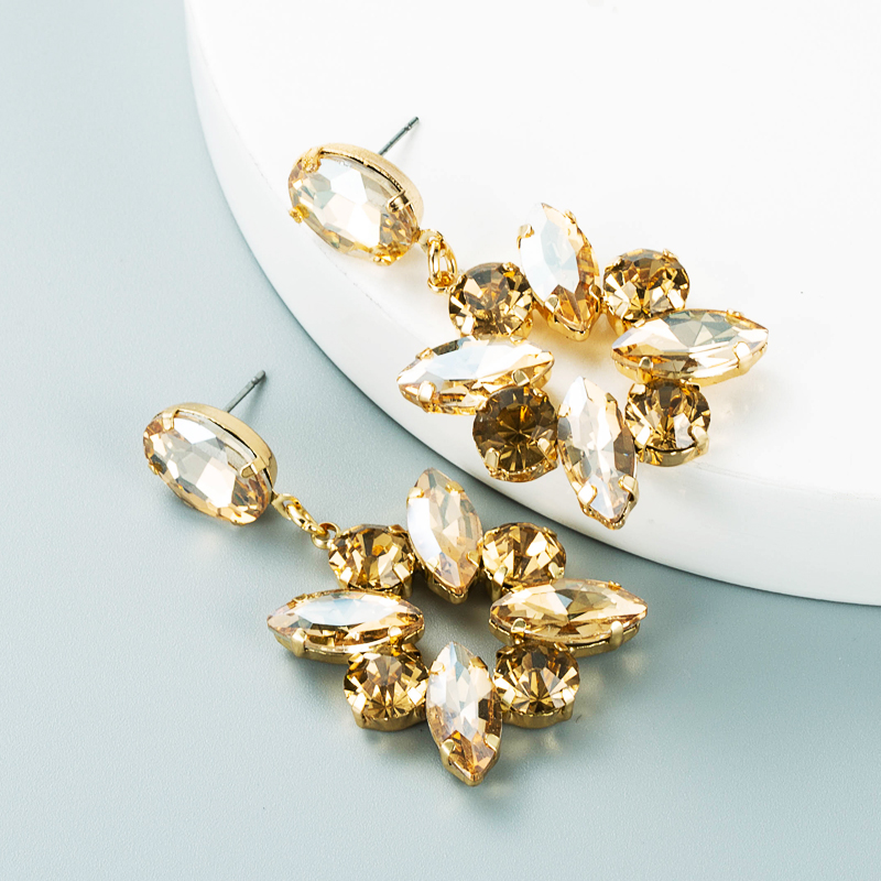 Fashion Exaggerated Earrings Alloy Diamond Colored Rhinestone Full Diamond Earrings display picture 6