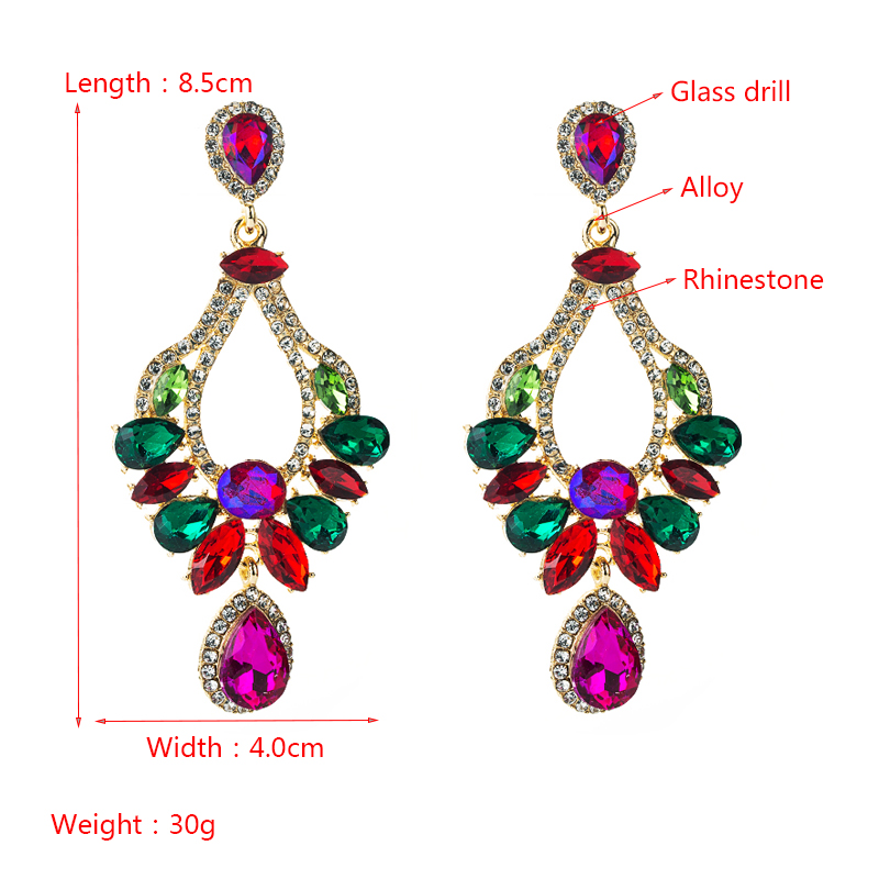 Creative Alloy Inlaid Colorful Diamond Geometric Earrings display picture 1