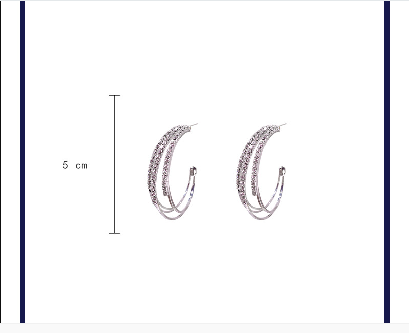 Exaggerated Ear Hoop Earrings Circle Diamond Multi-layer Personality Fashion Trend Earrings display picture 8
