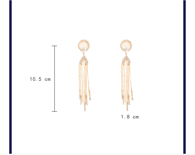 Crystal Earrings Long Tassel Earrings Fashion Shell Earrings display picture 7