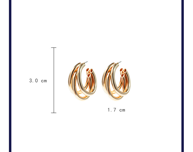 European And American Personality Exaggerated Metal Earrings Fashion Multi-layer High-level Sense Of Hollow Earrings display picture 8