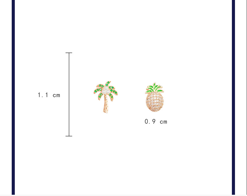 Coconut Pineapple Earrings Women's Simple And Small Personality Wild Earrings New Commuter Net Red Earrings Trend display picture 7