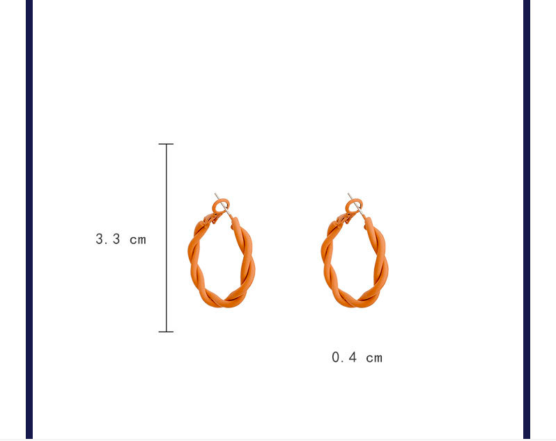 Matte Color Twist Earring Female Retro Hong Kong Style Twisted Circle Earrings Geometric Personality Simple Earrings Ear Jewelry display picture 9