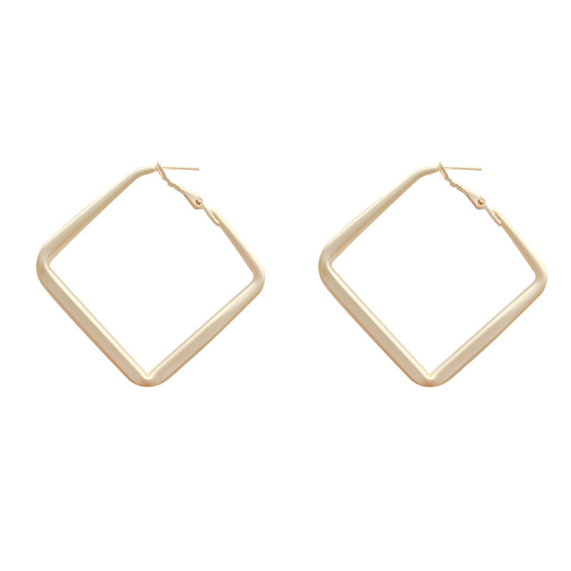 Geometric Matte Gold Design Personality Earrings European And American Temperament Fashion Net Red Atmospheric Exaggerated Earrings display picture 5
