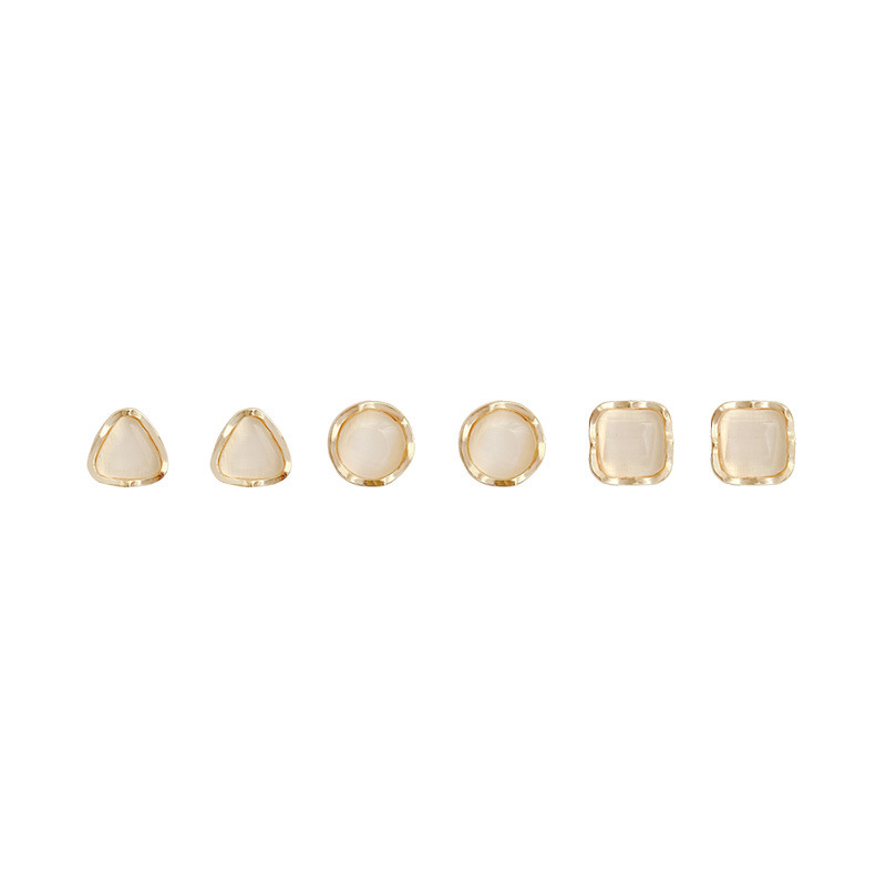 Three Pairs Of Opal Earrings 2021 New Trendy Earrings Simple Set Temperament Earrings display picture 5