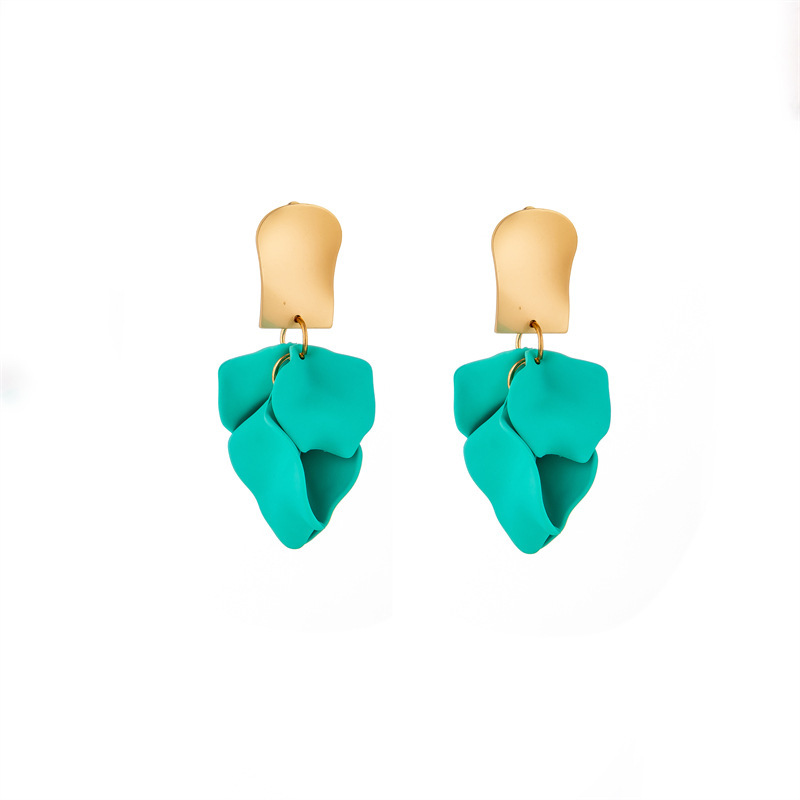 Fashion Multi-color Petal Leaf Earrings Wholesale display picture 5