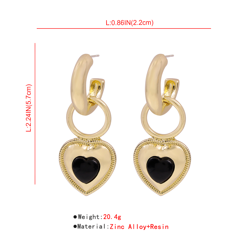 Baroque Style Elegant Heart Pendant Earrings display picture 1