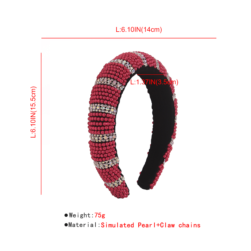 Ethnic Thick Sponge Exaggerated Imitation Pearl Beads Headband display picture 1