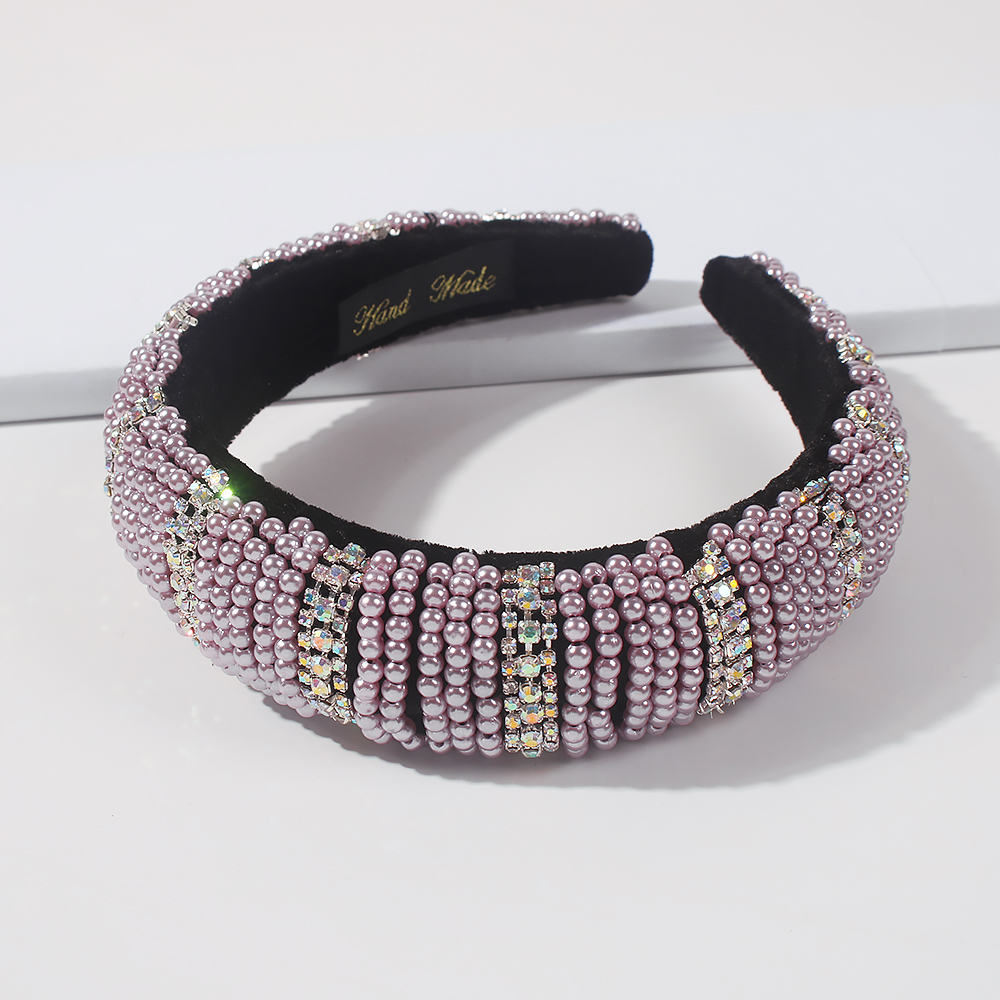 Ethnic Thick Sponge Exaggerated Imitation Pearl Beads Headband display picture 7