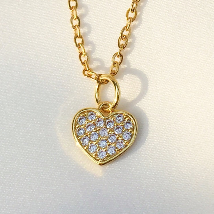 Titanium Steel Hypoallergenic Zircon Heart Necklace display picture 1
