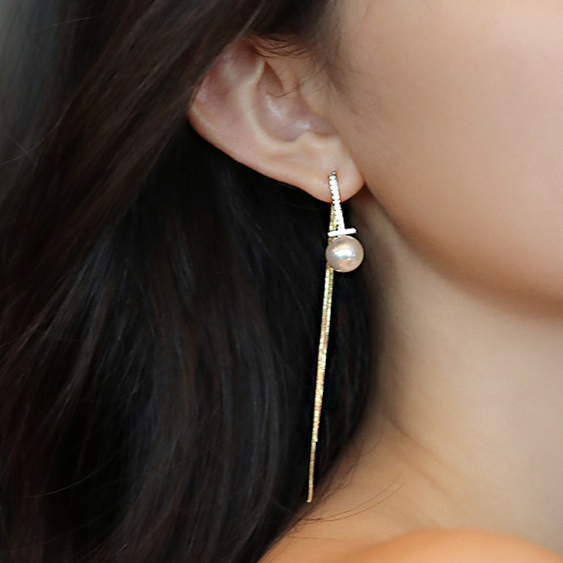 Boucle D&#39;oreille De Tempérament De Nouvelle Mode De Perle Longue De Gland Coréen display picture 1