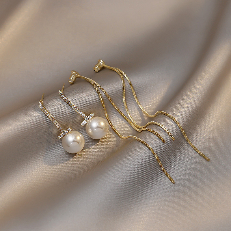 Boucle D&#39;oreille De Tempérament De Nouvelle Mode De Perle Longue De Gland Coréen display picture 3