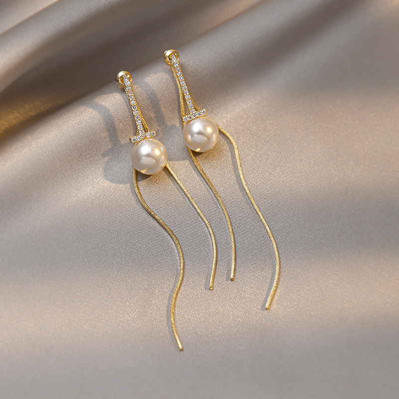 Boucle D&#39;oreille De Tempérament De Nouvelle Mode De Perle Longue De Gland Coréen display picture 4