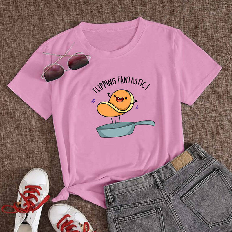 Creative Stir-fried Potatoes Printing Casual Short-sleeved T-shirt display picture 1