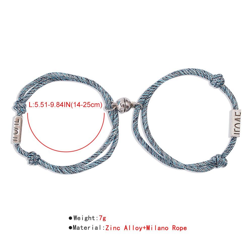 Hand-woven Alloy Simple Couple Hand Rope display picture 1