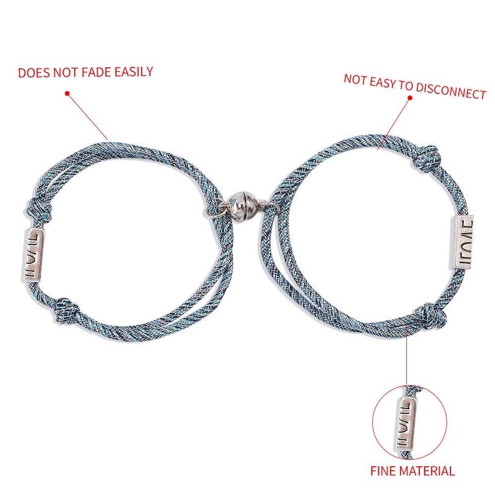 Hand-woven Alloy Simple Couple Hand Rope display picture 2