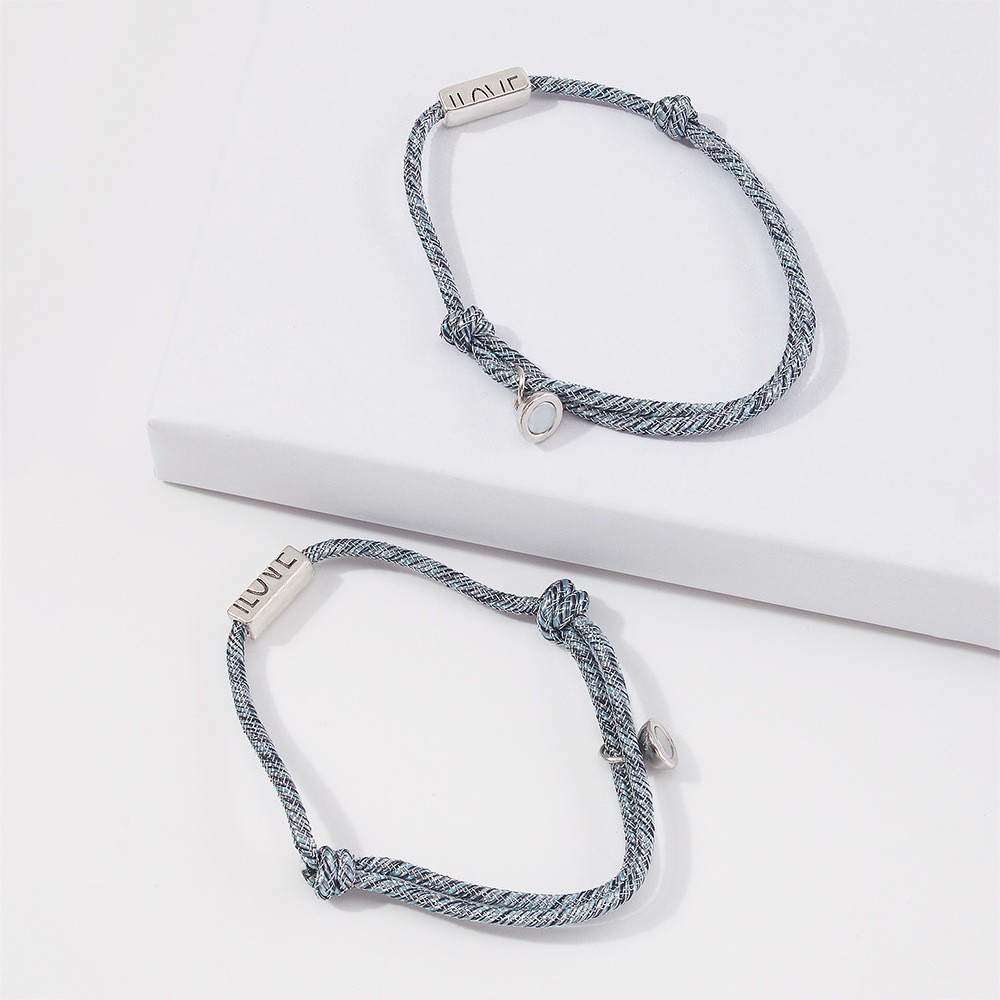 Hand-woven Alloy Simple Couple Hand Rope display picture 3