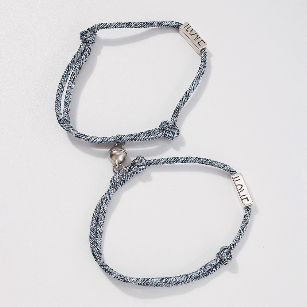 Hand-woven Alloy Simple Couple Hand Rope display picture 4