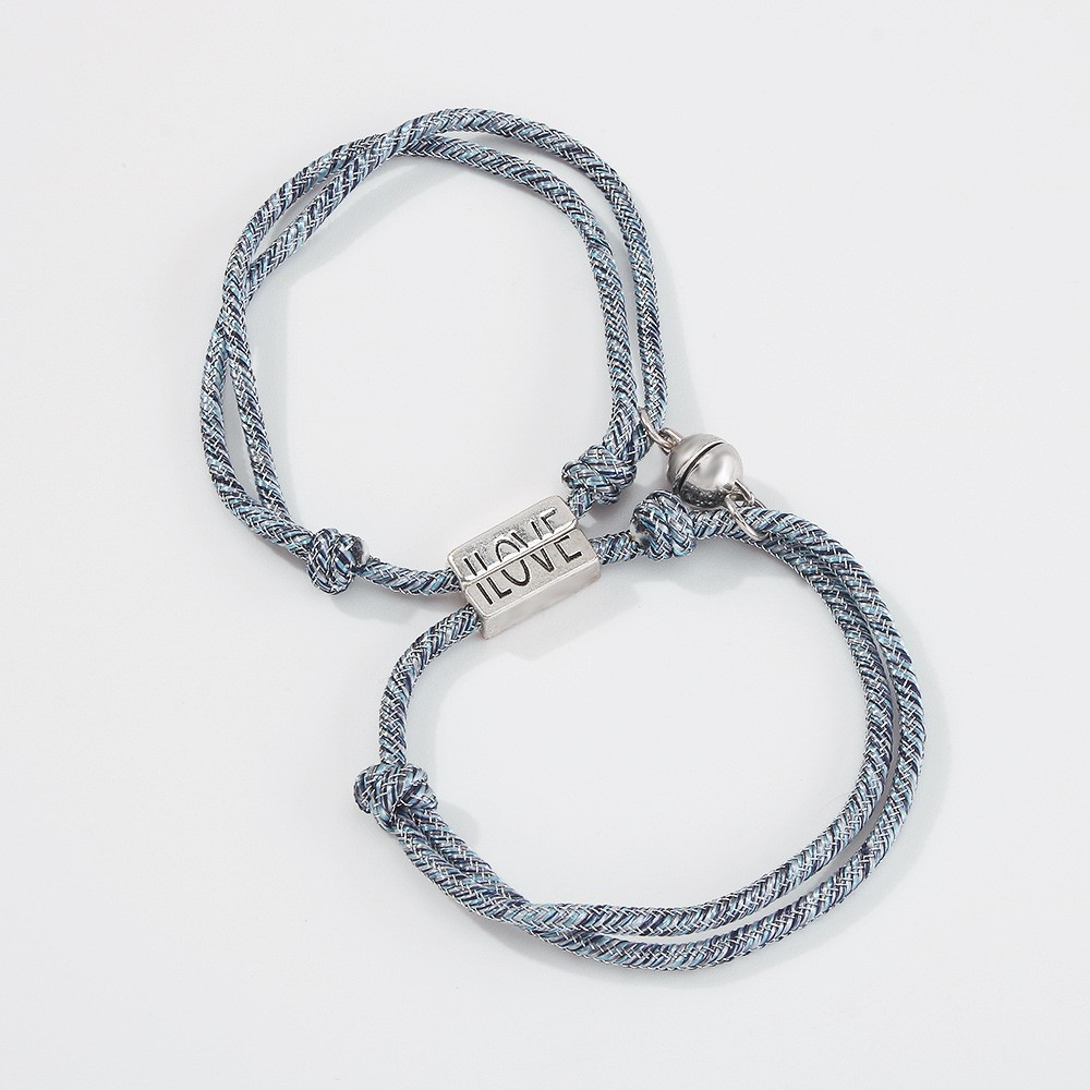 Hand-woven Alloy Simple Couple Hand Rope display picture 5