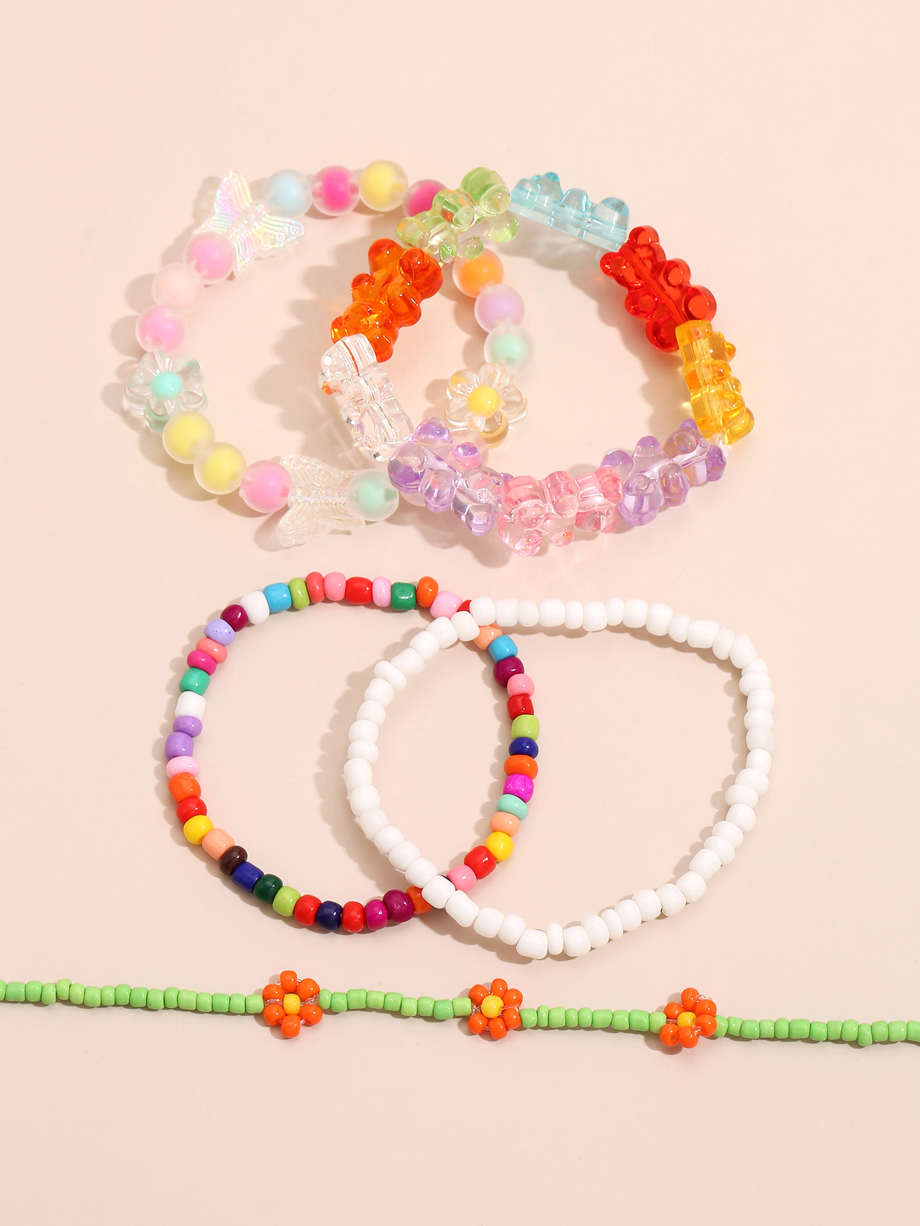 Bracelet Multi-pièces En Perles De Riz D&#39;ours De Couleur De Mode Coréenne Nouveau display picture 1