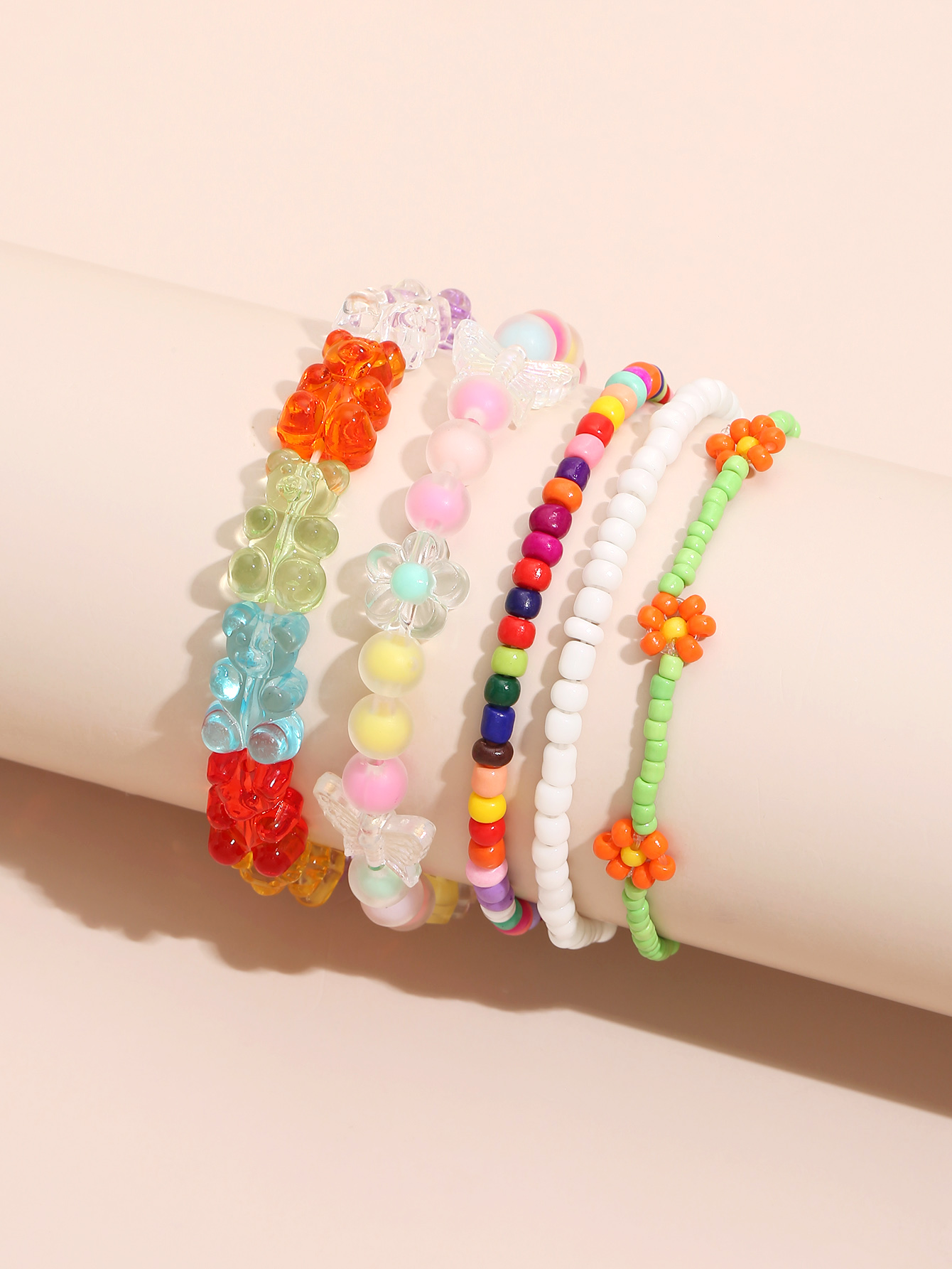 Bracelet Multi-pièces En Perles De Riz D&#39;ours De Couleur De Mode Coréenne Nouveau display picture 2