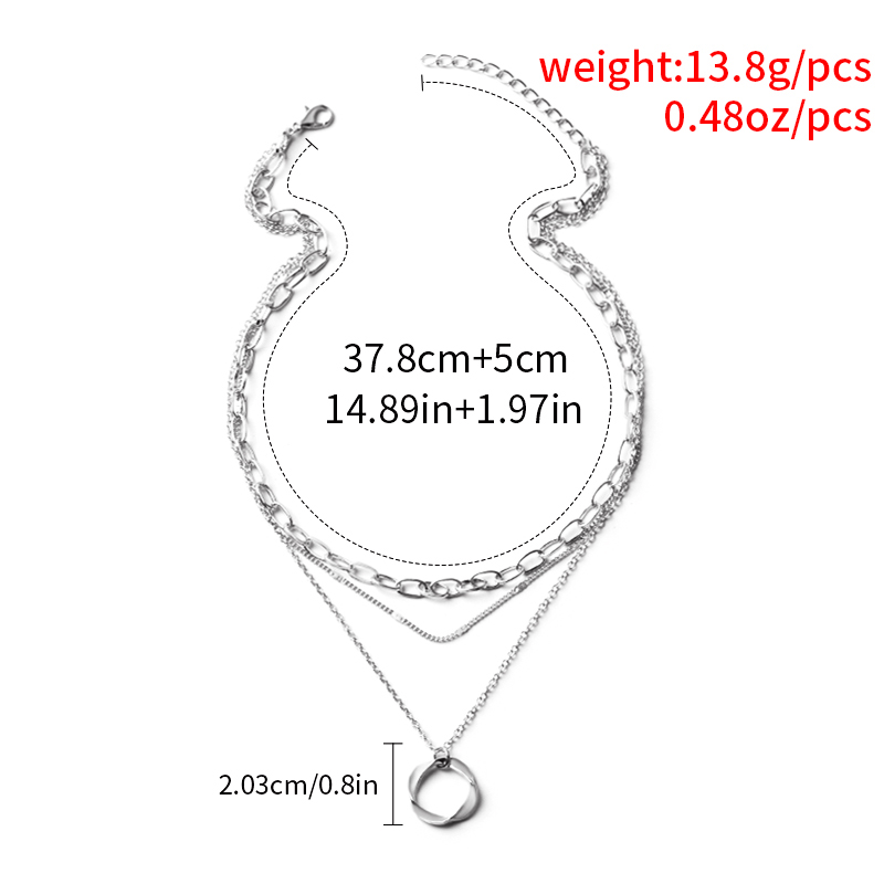 Metal Circle Three-layer Necklace display picture 12