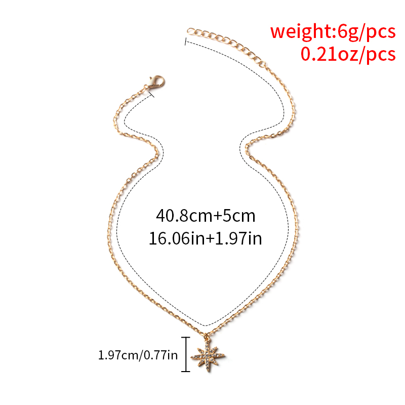 Collier Simple Étoile En Strass display picture 3