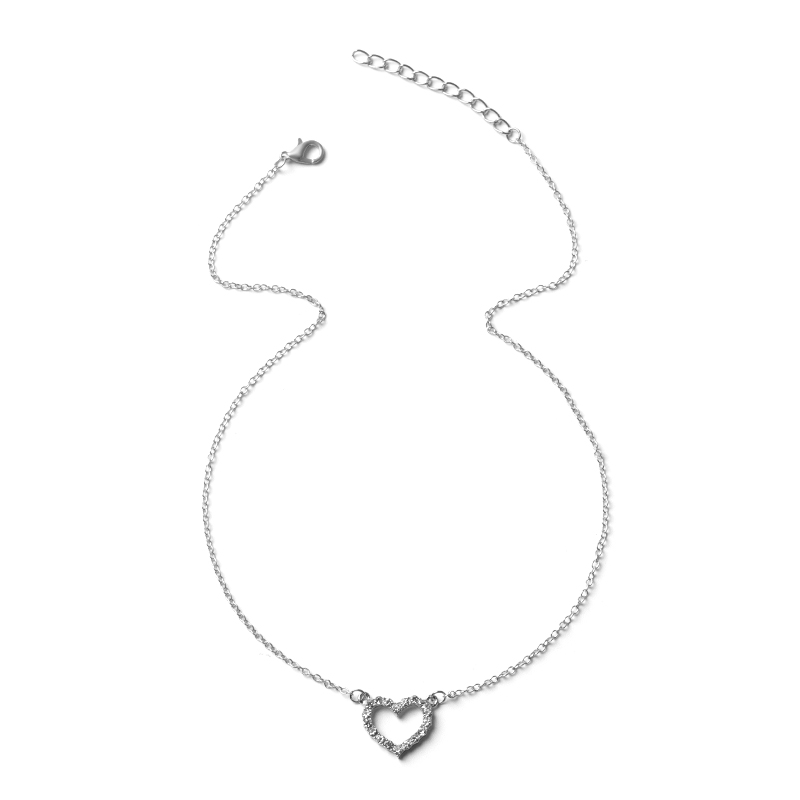 Simple Diamond Peach Heart Necklace display picture 9