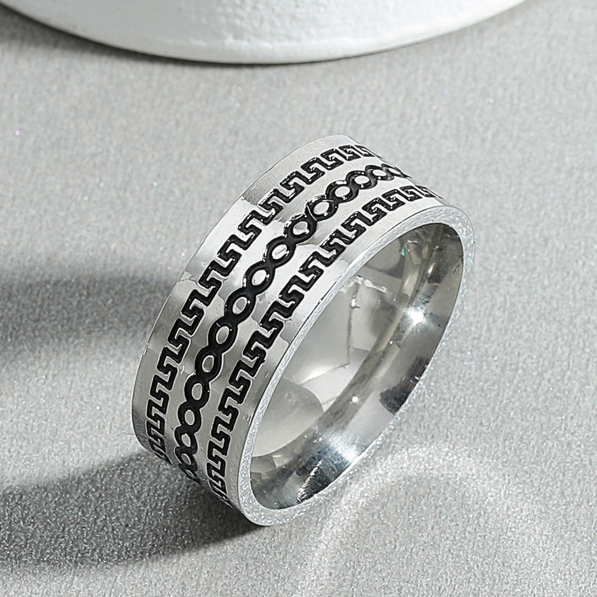 Fashion Titanium Steel Geometric Pattern Men's Ring display picture 2