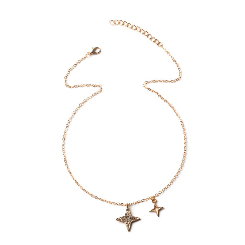 Fashion Diamond-studded Star Necklace display picture 2