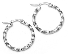 Simple Women's Titanium Steel Hypoallergenic Twisted Earrings display picture 3