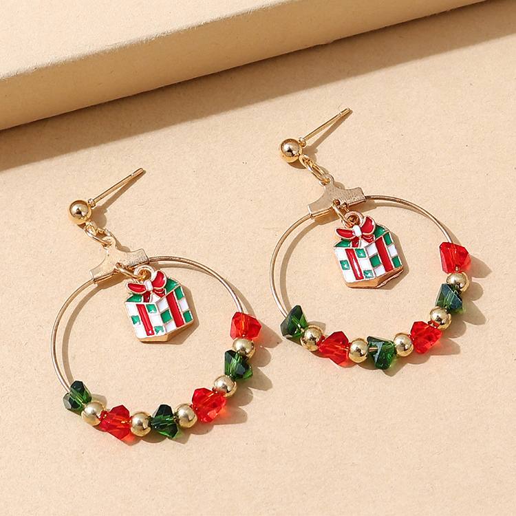 Christmas Series Wild Creative Crystal Glass Christmas Earrings display picture 1