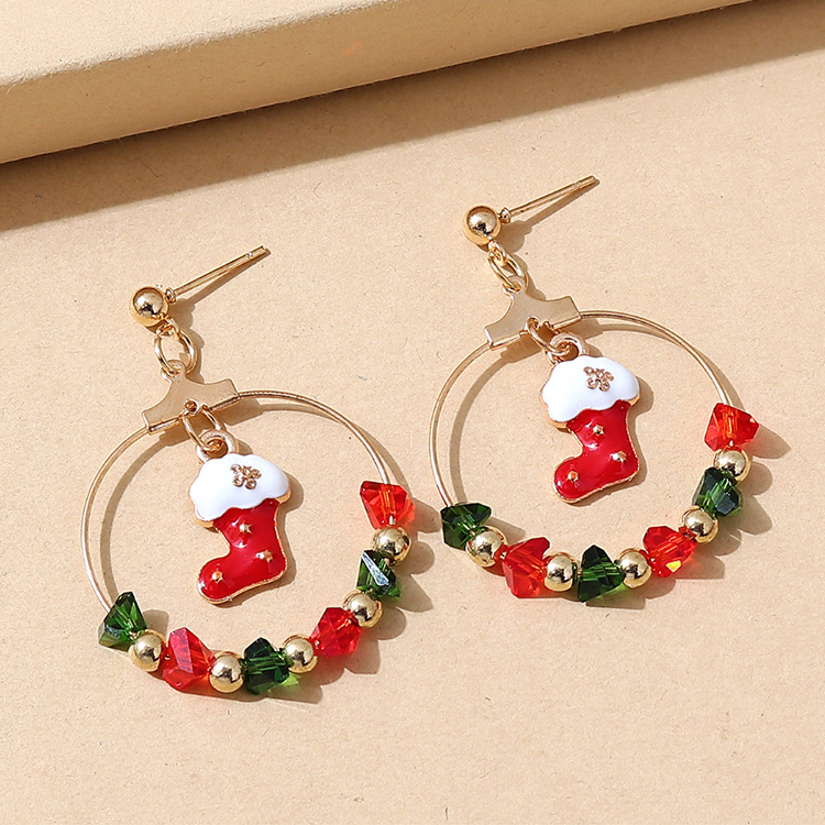 Christmas Series Wild Trendy Popular Christmas Boot Earrings display picture 1
