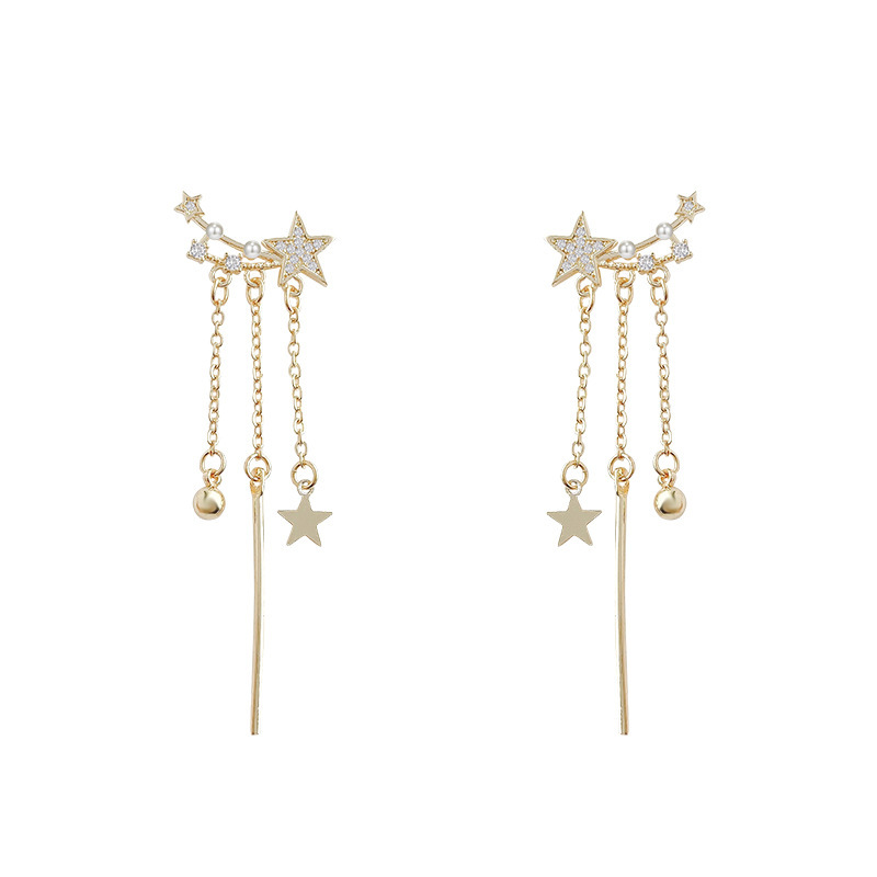 Retro Earrings Temperament Long Tassel Star Earrings New Trendy Earrings display picture 5