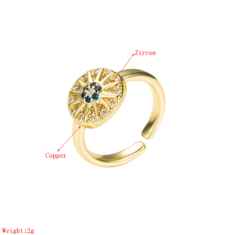 Cross-border Trend New Product Copper Micro-inlaid Open Ring display picture 1
