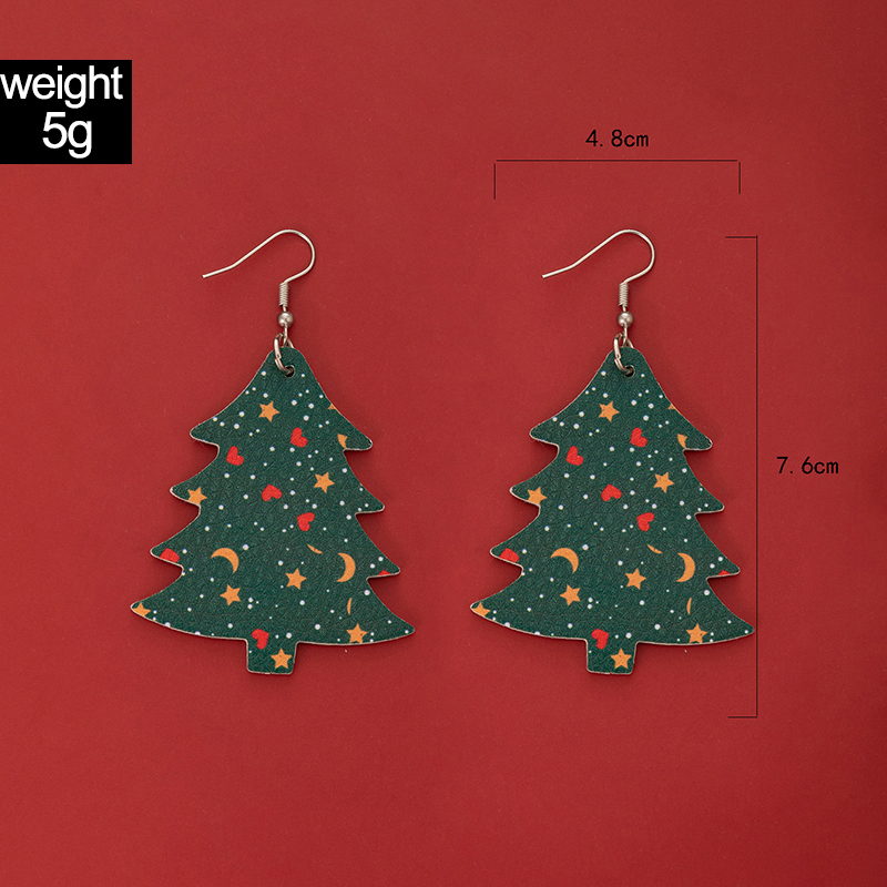 New Ornaments Christmas Green Christmas Tree Earrings display picture 1
