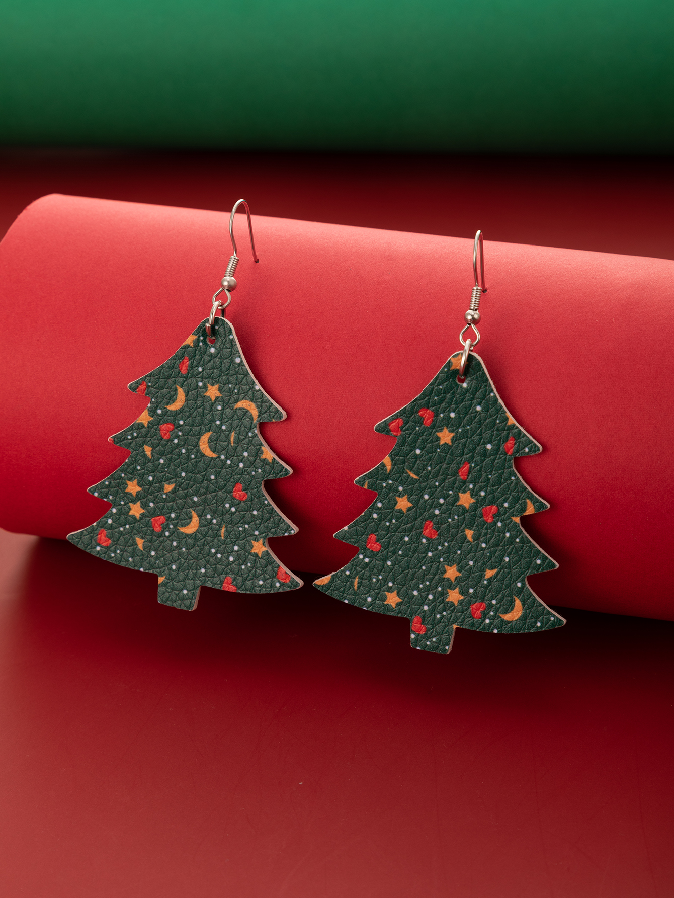 New Ornaments Christmas Green Christmas Tree Earrings display picture 3