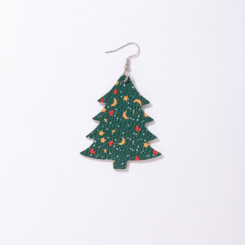 New Ornaments Christmas Green Christmas Tree Earrings display picture 8