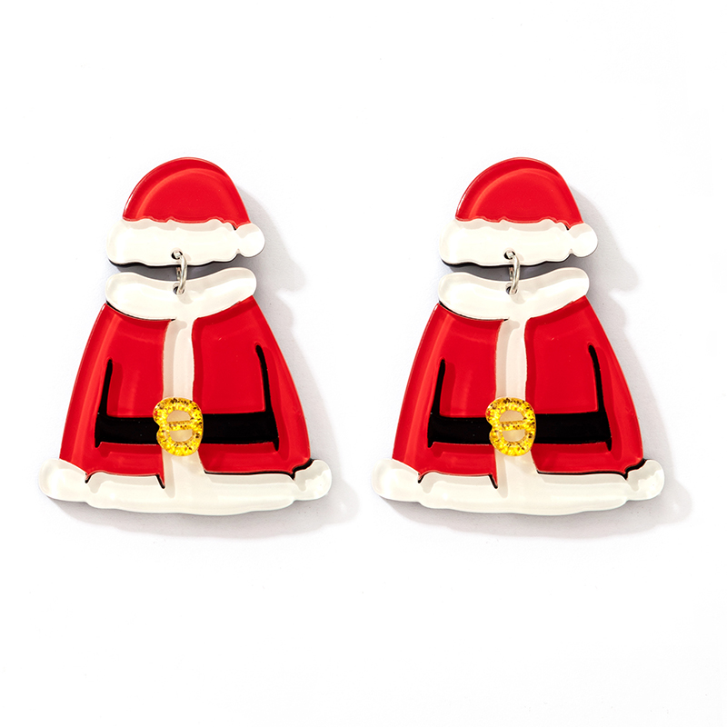 European And American Cross-border Jewelry Christmas Red Costume Earrings display picture 3