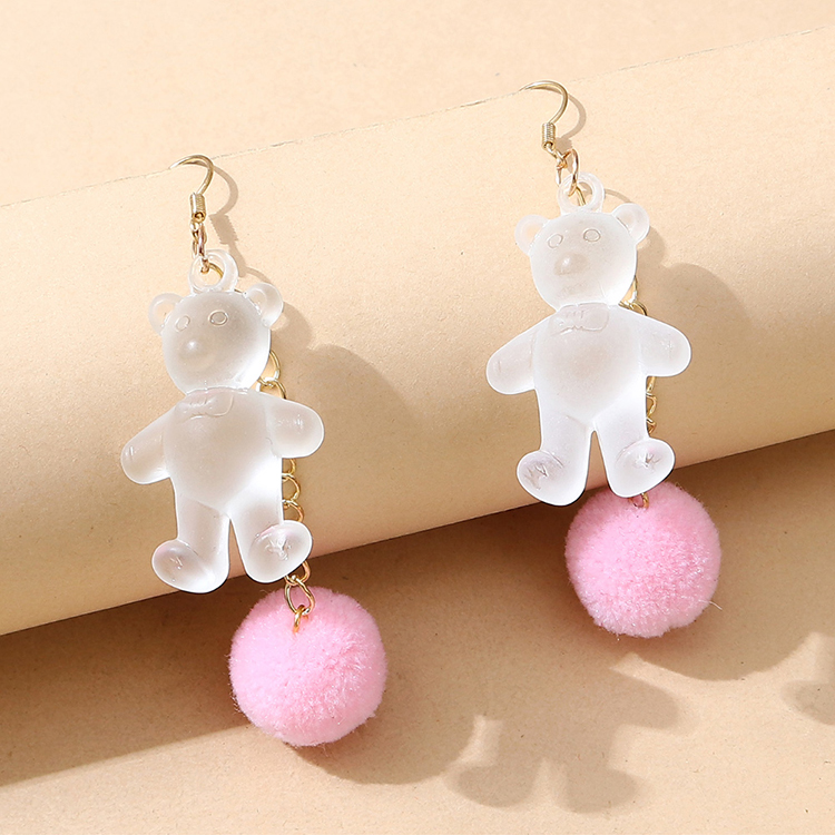 Korean Version Of Small Fresh Creative Sweet Wild Cute Resin Bear Earrings display picture 1
