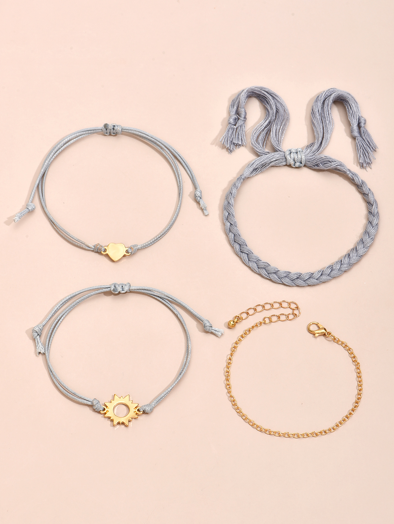 Braided Rope Sex Heart Multi-piece Bracelet Female New Jewelry display picture 2