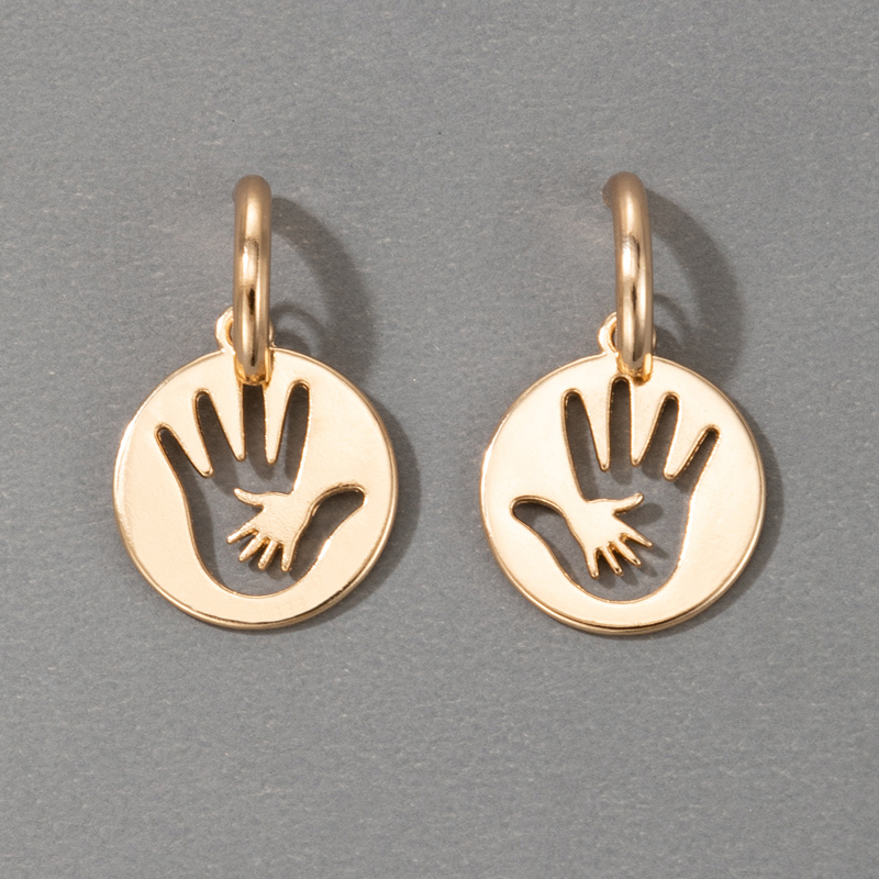 European And American Cross-border Jewelry Gold Palm Alloy Earrings display picture 5