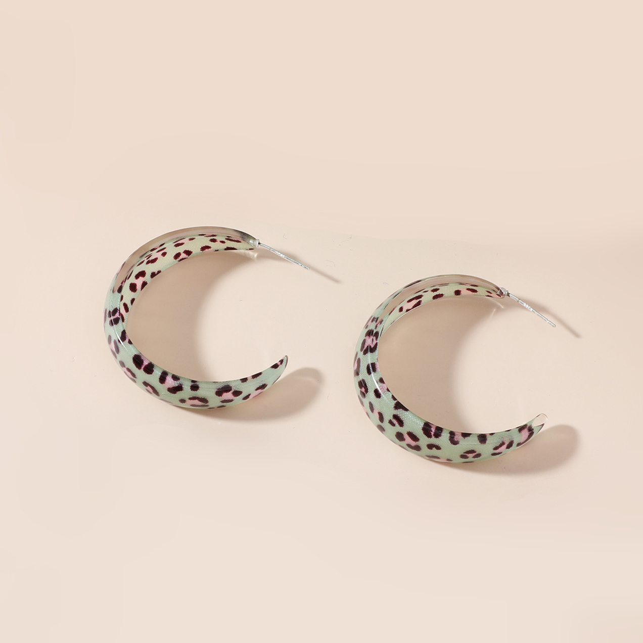 Holiday Style 925 Silver Needle Hypoallergenic Resin Leopard Print Earrings display picture 2
